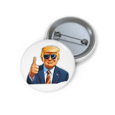 White Pin Badge with Donald Trump Print - 1.25’’ - Accessories